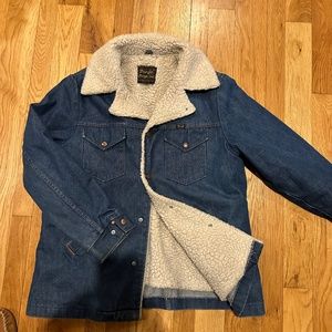 Rare Vintage 80's Wrangler Sherpa Lined Ranch Coat